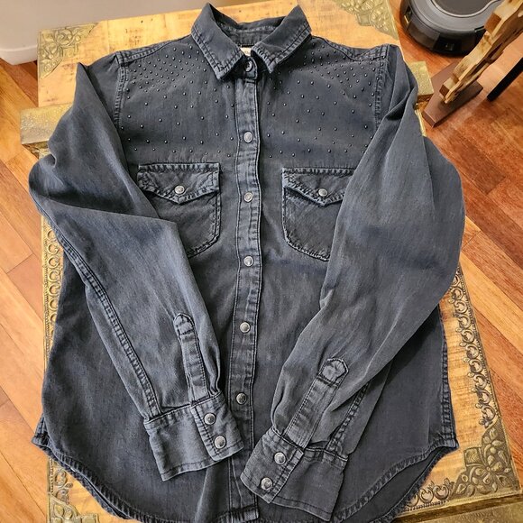GAP 1969 Denim Western Shirt Size S Petite - Picture 10 of 11